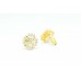 Women's Ear tops studs Earrings yellow Gold Plated white Zircon Stones design..